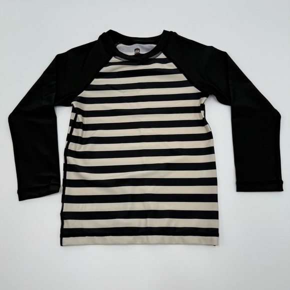 Tea Collection Rash Guard Baby Swim Set Black White Striped Blue Crab Print 4T - Picture 9 of 15